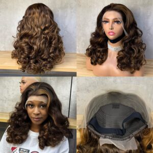 Bouncy front lace wig