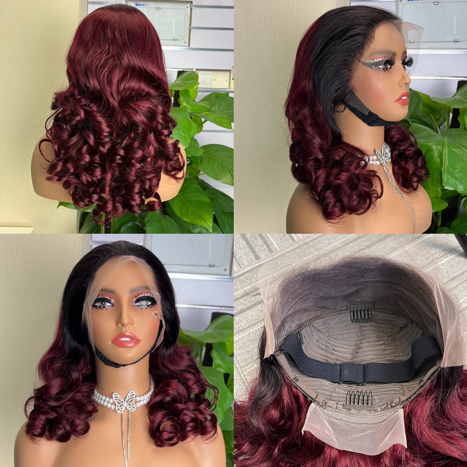Bouncy front lace wig